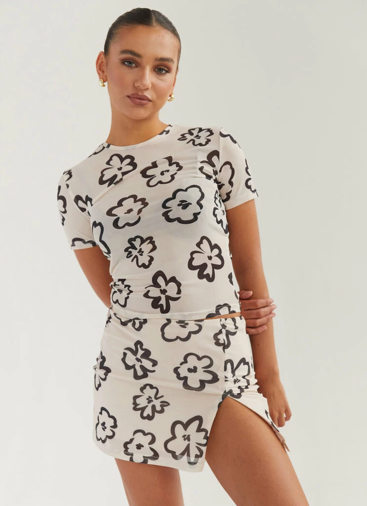Silk X Peppermayo - Silhouette Shapes Mini Skirt - Glazed Floral - Image 5