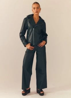 Peppermayo Exclusive - In My Natural Element PU Pants - Dark Forest