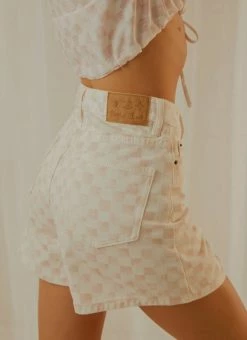 Cools Club - Jean Short - Pink Checker