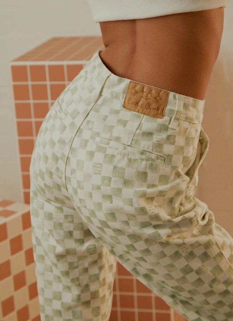Cools Club - California Pant - Sage Checker - Image 5