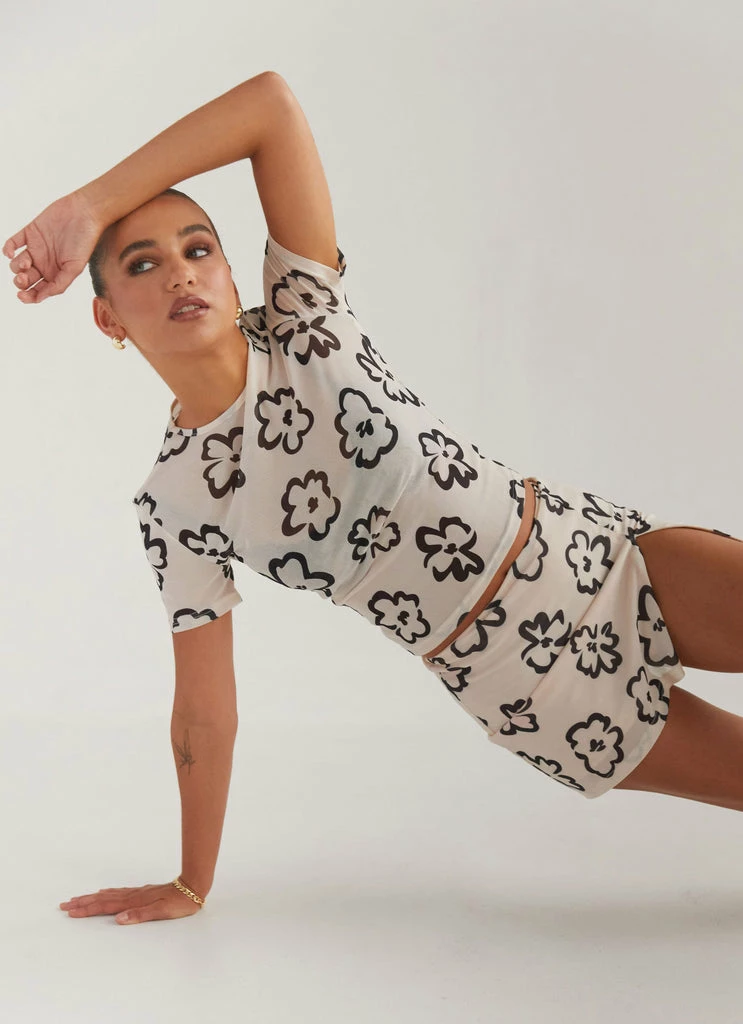 Silk X Peppermayo - Silhouette Shapes Mini Skirt - Glazed Floral - Image 4