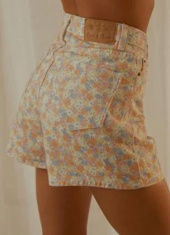 Cools Club - Jean Short - Peach Floral