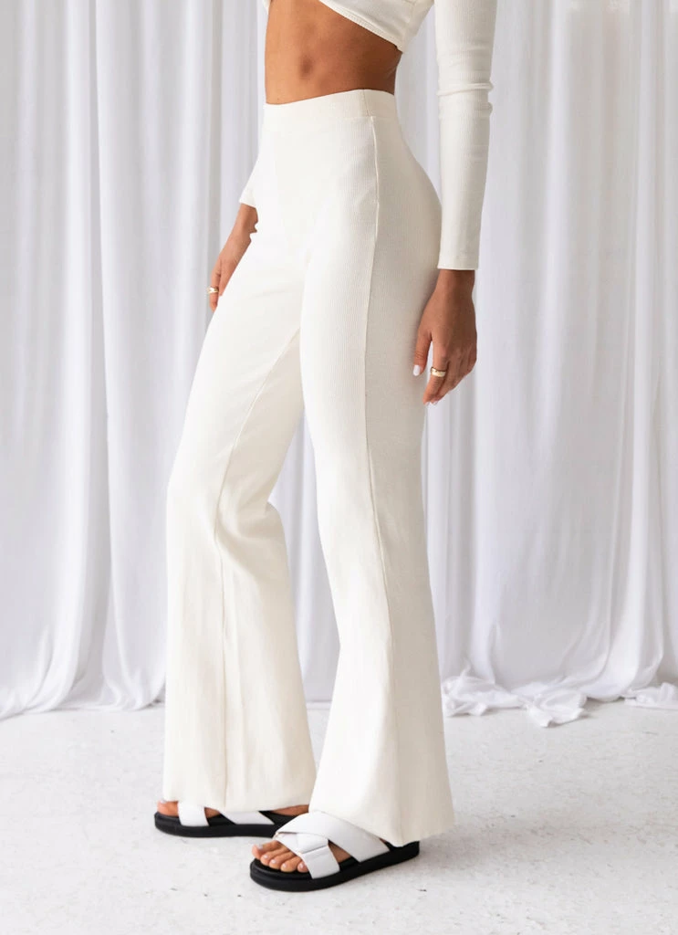 Peppermayo Exclusive - Day Club Organic Cotton Rib Pants - Ivory - Image 5