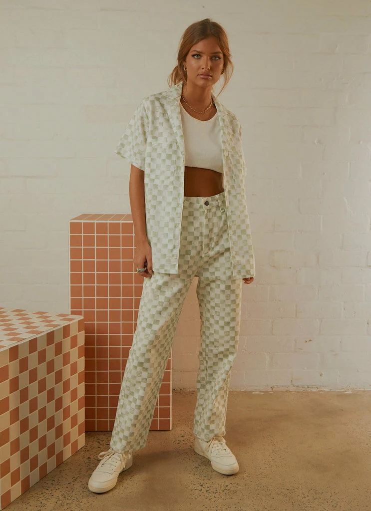 Cools Club - California Pant - Sage Checker - Image 2
