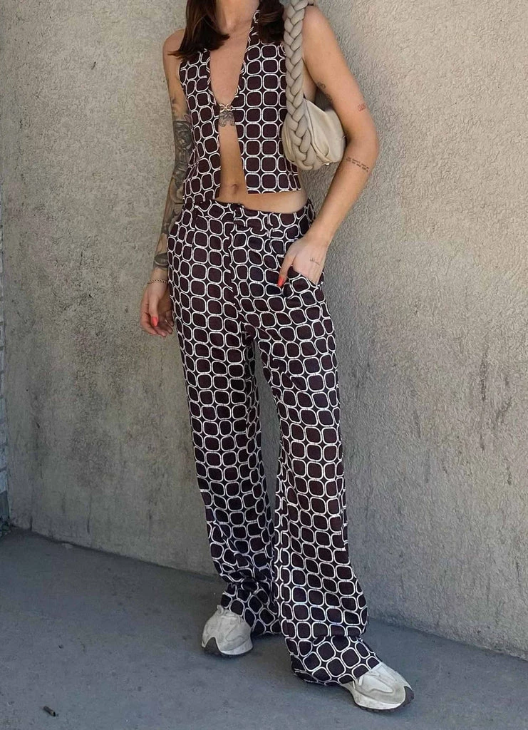 Riley Hubatka X Peppermayo - Romeo Pants - Chocolate Geo